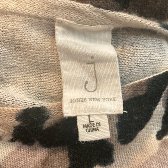 Jones New York Abstract Animal Print Top Sz L - Picture 7 of 10